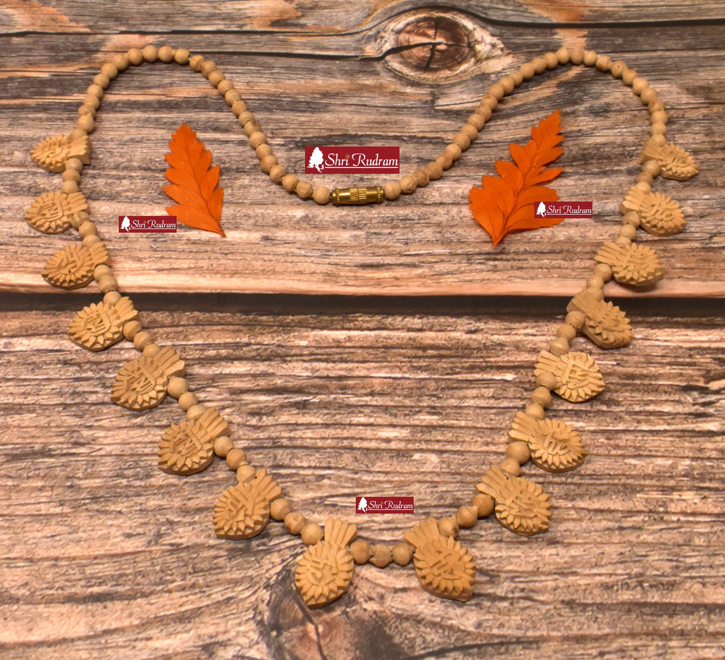 ShriRudram Tulsi Necklace, Krishna Necklace, Kantha Mala, Engraved Necklace, Divine Mala, Auspicious Gifts, Handmade Mala, Mahamantra Mala