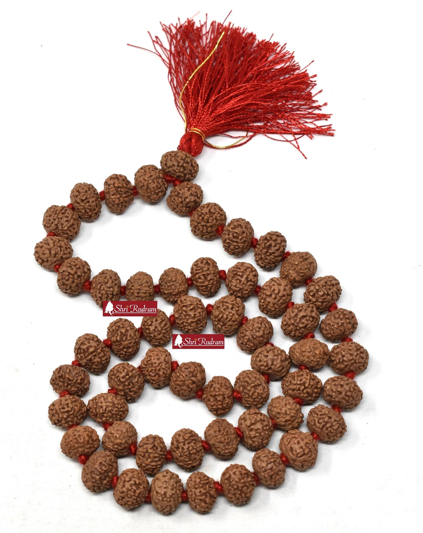 ShriRudram 9 Mukhi Rudraksha Mala / Nine Face Rudraksh Rosary 54+1 Beads Lab Certified 14-16 MM