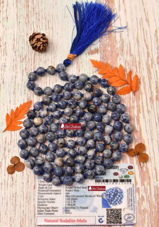 ShriRudram Soadlite Rosary Mala 108+1 Beads Stillness Prayer Necklace Lab Certifed Top  Quality