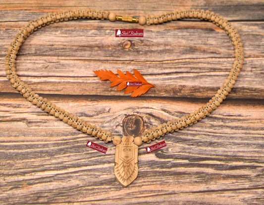 ShriRudram Tulsi Rosary Mala Prayer Necklace Jaganath Locket Engraved Top Quality D1