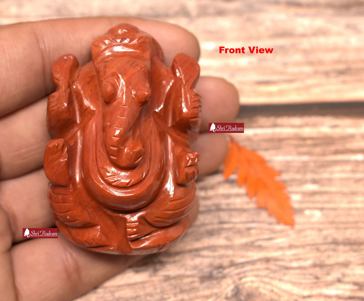 ShriRudram Red Jasper Ganesh Ganesha Top Quality Religious God Gift 105 Grams