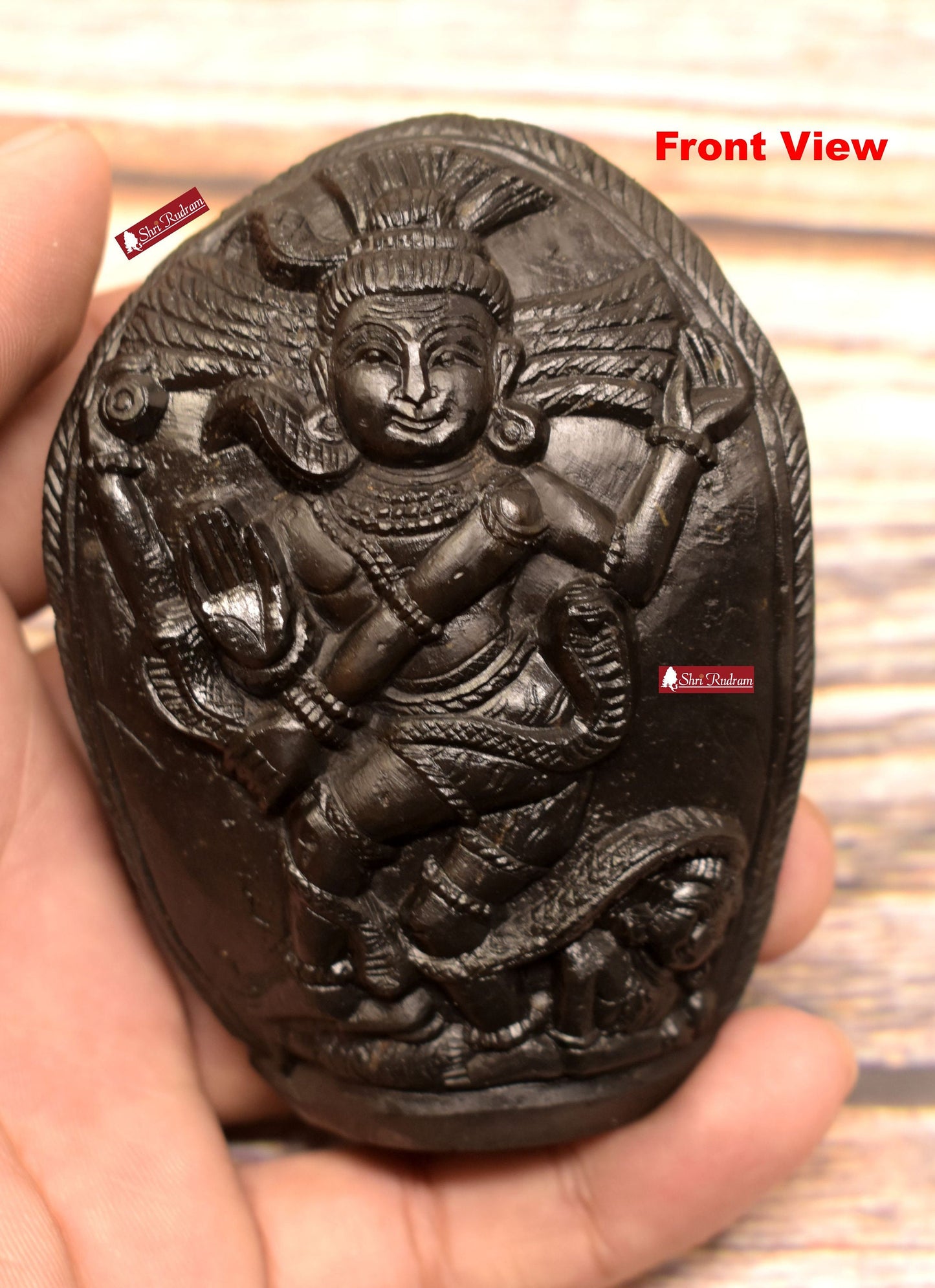 ShriRudram Nataraj Murti / Natraja Statue Idol Carved on Sudarshan Shaligram Gandaki Nepal NM195