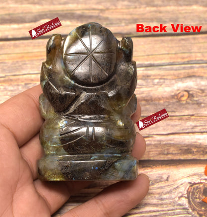 ShriRudram Labradorite Ganesh Ganesha Top Quality Religious God Gift 165 Grams