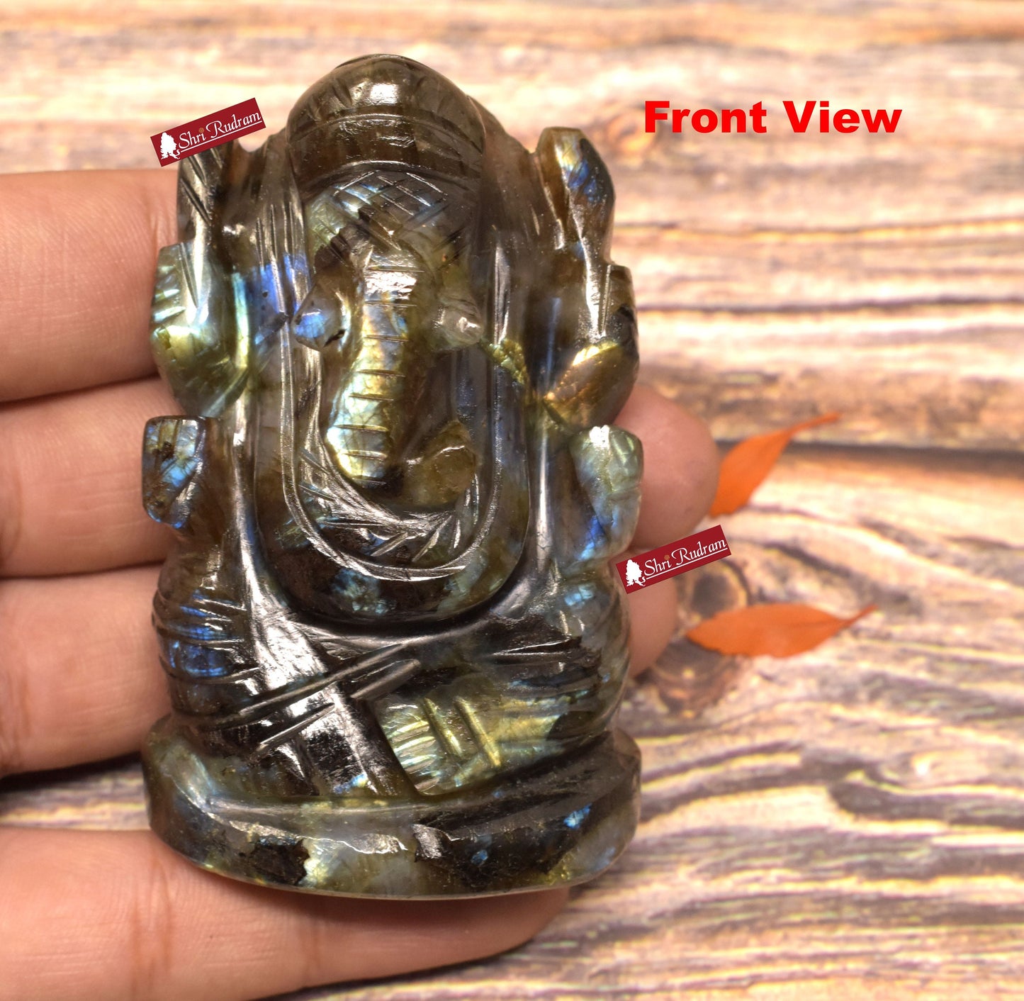 ShriRudram Labradorite Ganesh Ganesha Top Quality Religious God Gift 165 Grams