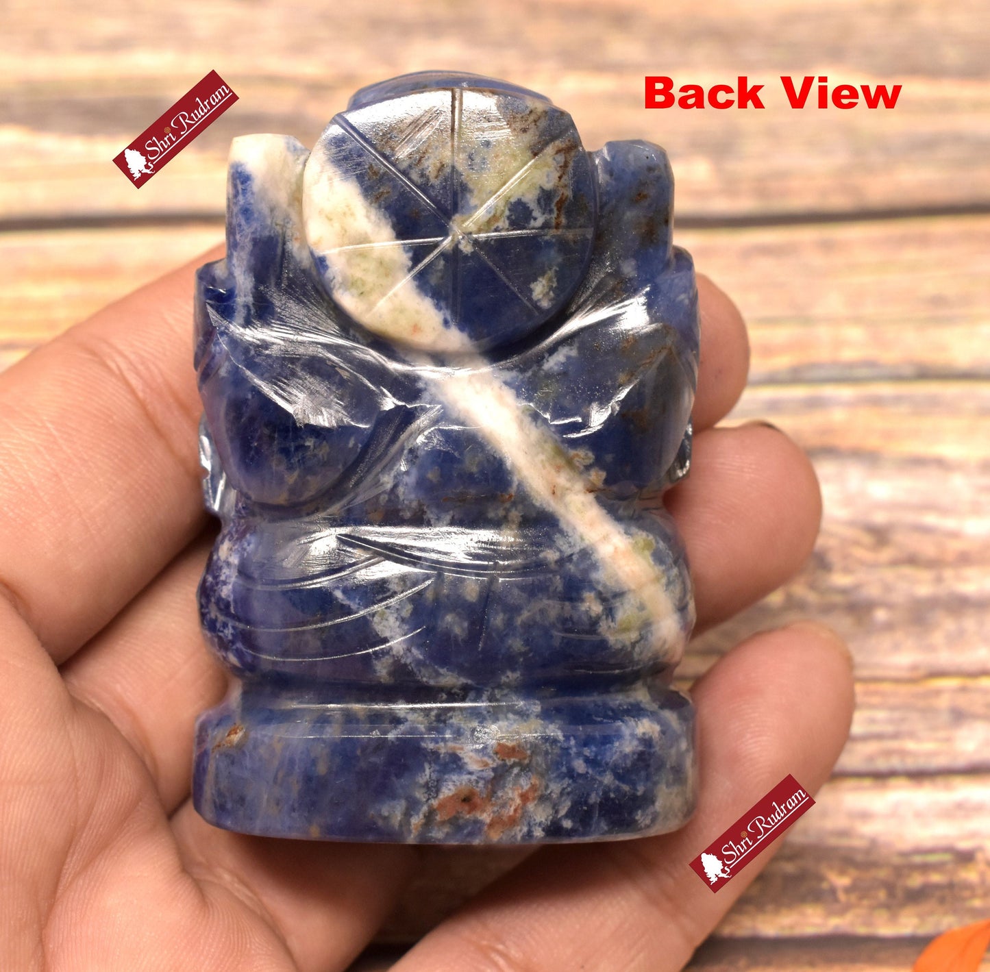 ShriRudram Sodalite Ganesh Ganesha Janeu Dhari Top Quality Religious God Gift 94 Grams