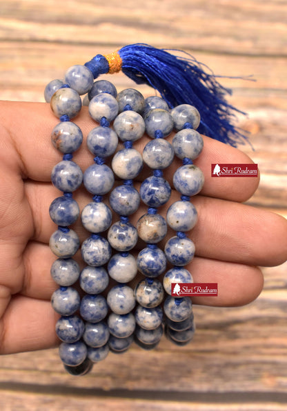 ShriRudram Sodalite Mala for Balance, Protection, Empowerment, Sodalite Necklace, Necklace Gift For Meditation 8 MM