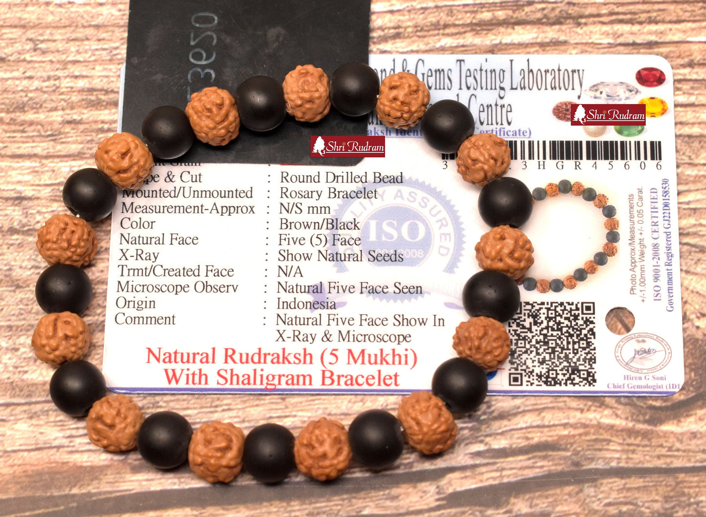 Shiv Narayan Bracelet , Rudraksha Bracelet , Shaligram Wristlet , Lord Vishnu Bracelet , Shiva Bracelet Beads