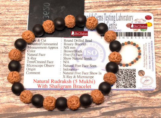Shiv Narayan Bracelet , Rudraksha Bracelet , Shaligram Wristlet , Lord Vishnu Bracelet , Shiva Bracelet Beads