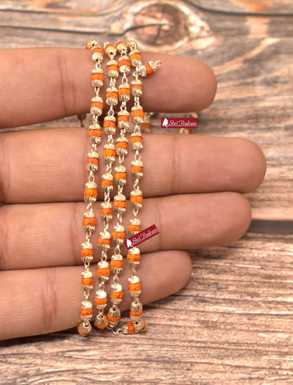 ShriRudram Rudrani Mala, Rudrani Necklace, Goddess Necklace, Handmade Mala, Natural Bead Necklace, 108 Rudraksha Necklace in SIlver