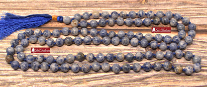 ShriRudram Sodalite Mala for Balance, Protection, Empowerment, Sodalite Necklace, Necklace Gift For Meditation 8 MM