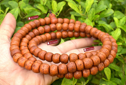 ShriRudram Natural 108 One Eye Tibetan Bodhi Seed Mala, Tibetan Buddhist Meditation Rosary, Japa Mala, Yoga Prayer Mala, Nepali Bodhi Seed
