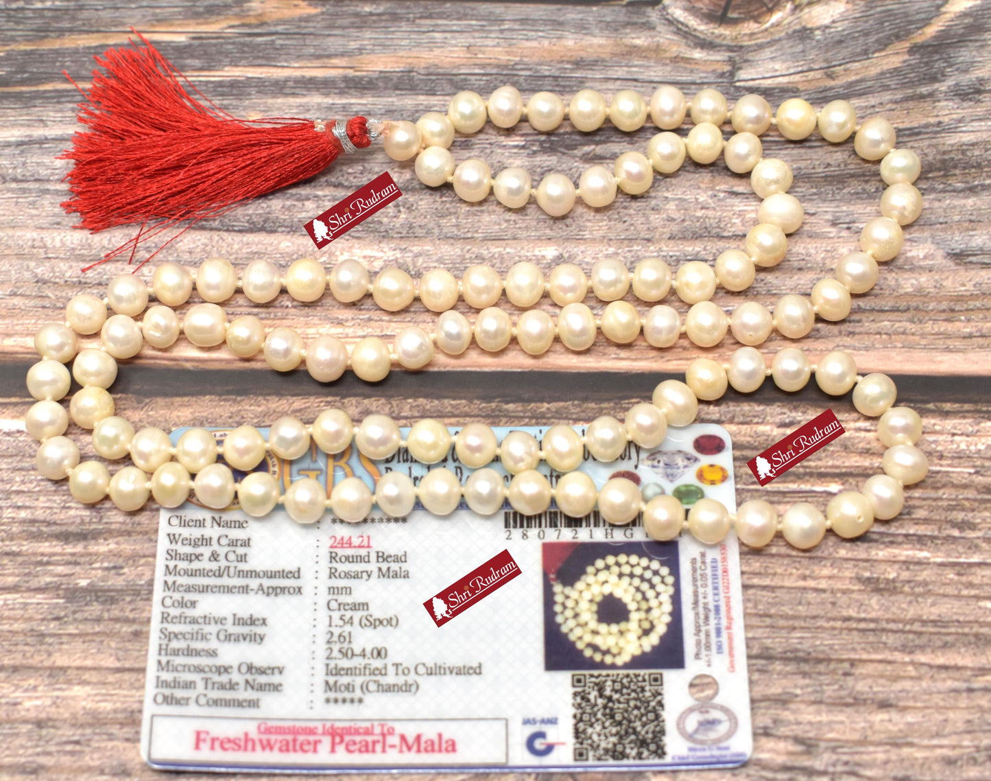 ShriRudram Moti Mala, Pearl Mala, Hindu Prayer Rosary, Pearl Necklace, Gift For Yoga Lovers, Statement Necklace