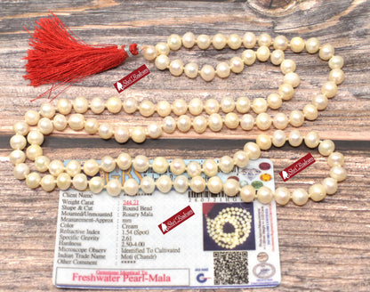 ShriRudram Moti Mala, Pearl Mala, Hindu Prayer Rosary, Pearl Necklace, Gift For Yoga Lovers, Statement Necklace