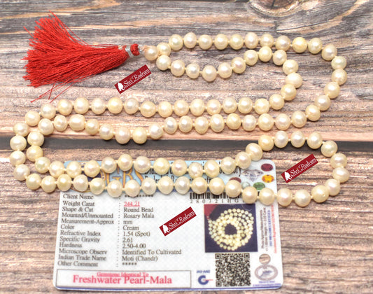 ShriRudram Moti Mala, Pearl Mala, Hindu Prayer Rosary, Pearl Necklace, Gift For Yoga Lovers, Statement Necklace