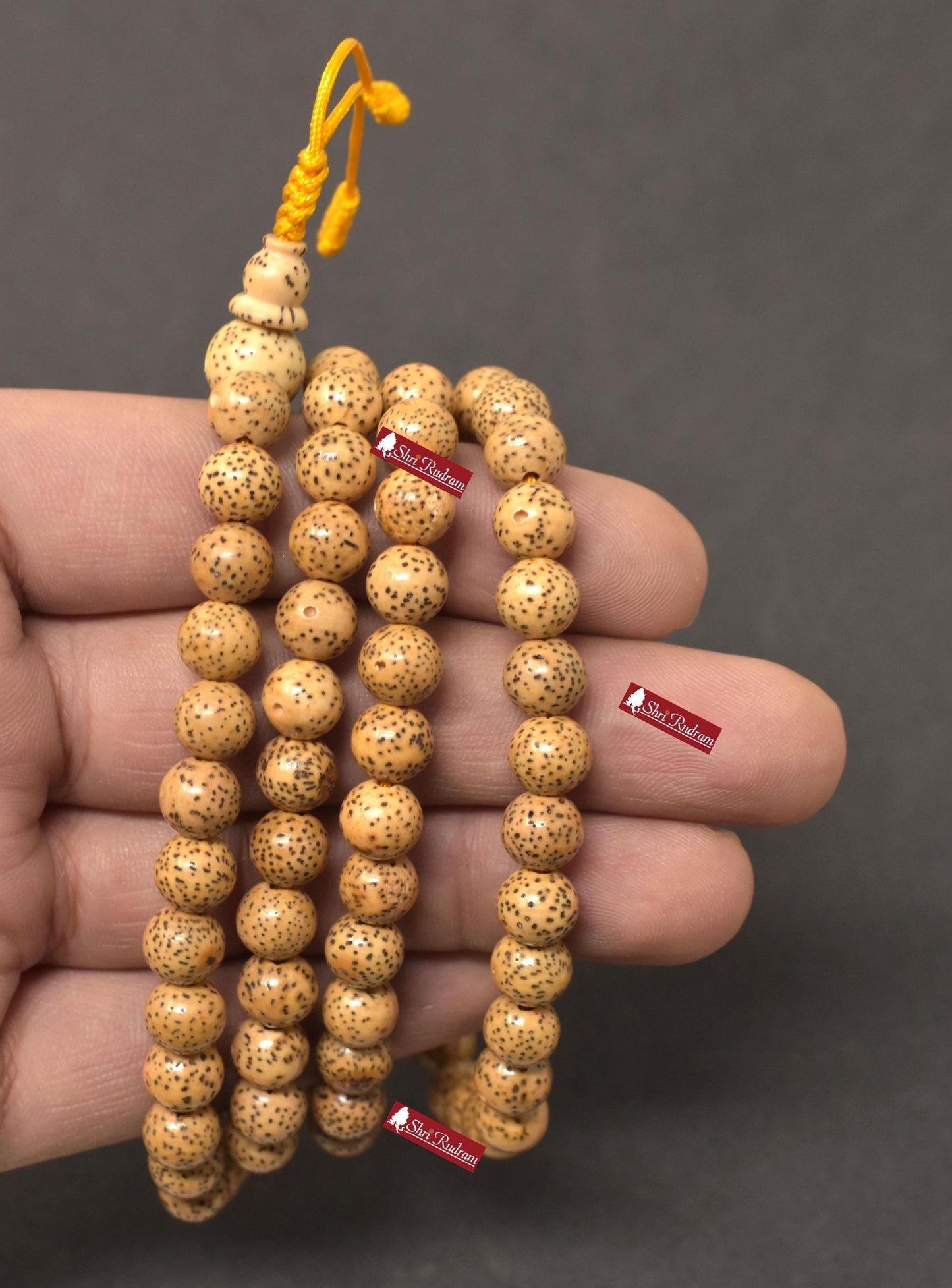 ShriRudram Tibetan Natural 108 Lotus Seed Mala from Nepal, Buddhist Meditation Mala Japa, Nepali Lotus Seed Handmade Necklace, Prayer Bead