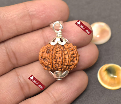ShriRudram 9 Mukhi Rudraksha / NIne Face Rudraksh Nepal Bead Lab Certified Size 23.14 MM