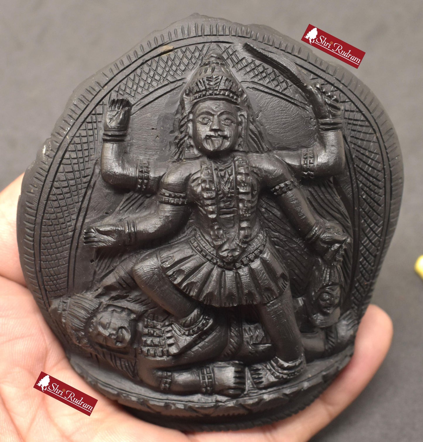 ShriRudram Mahakali Murti Dakshineswar Kali Idol Statue Carved on Sudarshan Shaligram Nepal KLM230