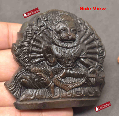 ShriRudram Yoga Narsimha Murti / Narasimha Murti Carved on Sudarshan Shaligram YN180