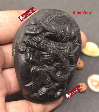 ShriRudram Varaha Murti / Luxmi Varah Idol Carved on Sudarshan Shaligram VH205