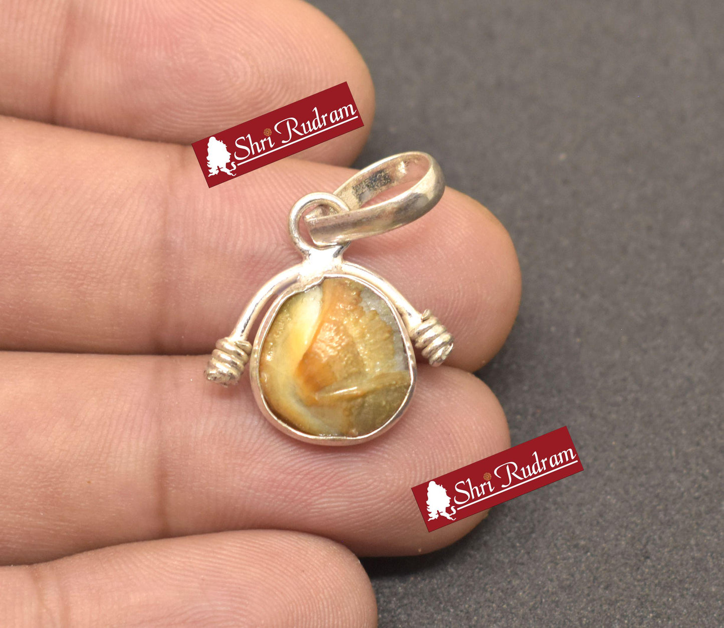 ShriRudram Natural Mach Mani Stone Pendant  Rare Fish Pearl Matsya Mani Gemstone Fish Pearl Pendant Kuber Mani stone Rare machhmani D05