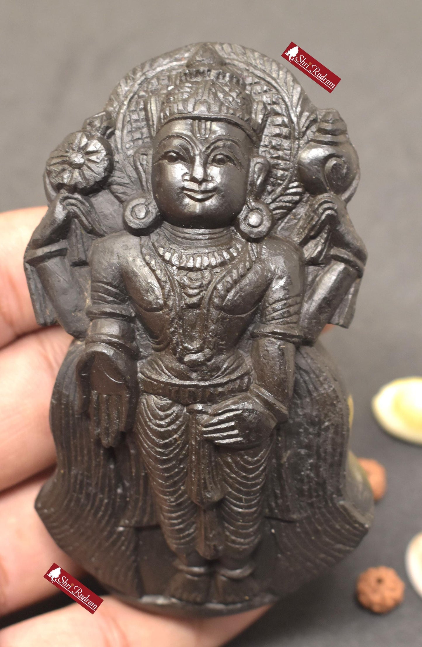 ShriRudram Tirupati Balaji Murti Venkateshwar Statue Idol Carved on Sudarshan Shaligram Nepal TS210