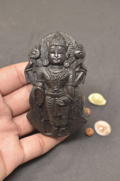 ShriRudram Tirupati Balaji Murti Venkateshwar Statue Idol Carved on Sudarshan Shaligram Nepal TS210