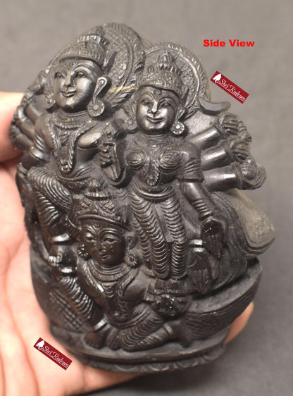 ShriRudram Vishnu Luxmi on Garud Murti / Laxmi Narayan Garuda Idol Carved on Sudarshan Shaligram Nepal