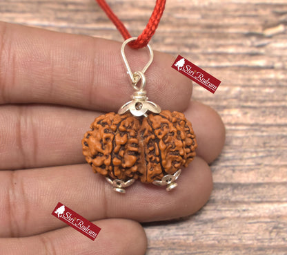 ShriRudram Gauri Shankar Rudraksha / Gouri Sankar Rudraksh Nepal Bead Lab Certified 27.73 MM